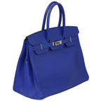 Hermès Birkin 35 Le Tournay Bleu Royal Swift Palladium Hardware 2019