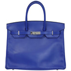 Hermès Birkin 35 Le Tournay Bleu Royal Swift Palladium Hardware 2019