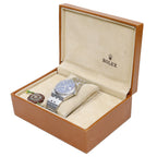 Rolex Datejust Oysterquartz 17014 Blue Dial on Stainless Steel Open Date