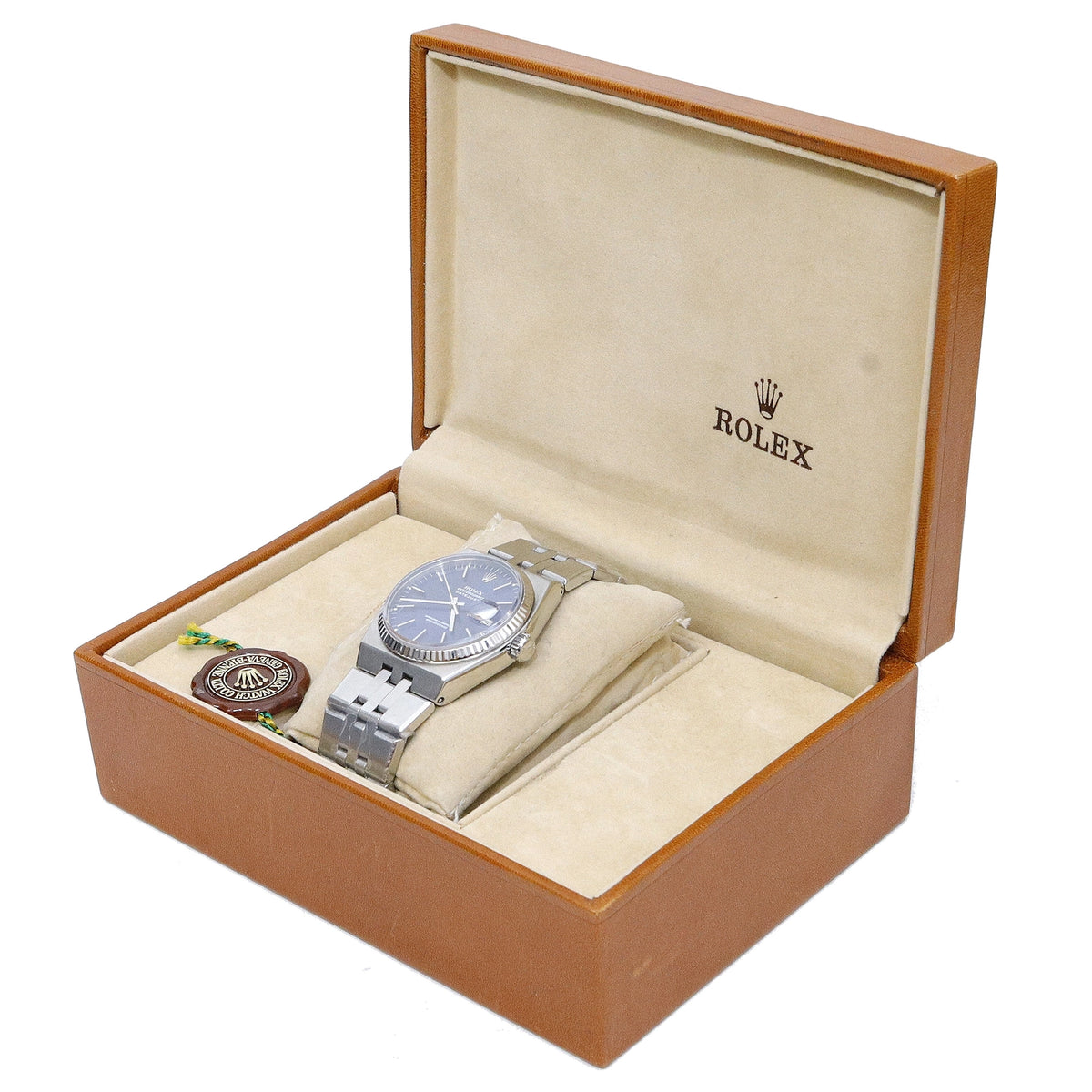 Rolex Datejust Oysterquartz 17014 Blue Dial on Stainless Steel Open Date