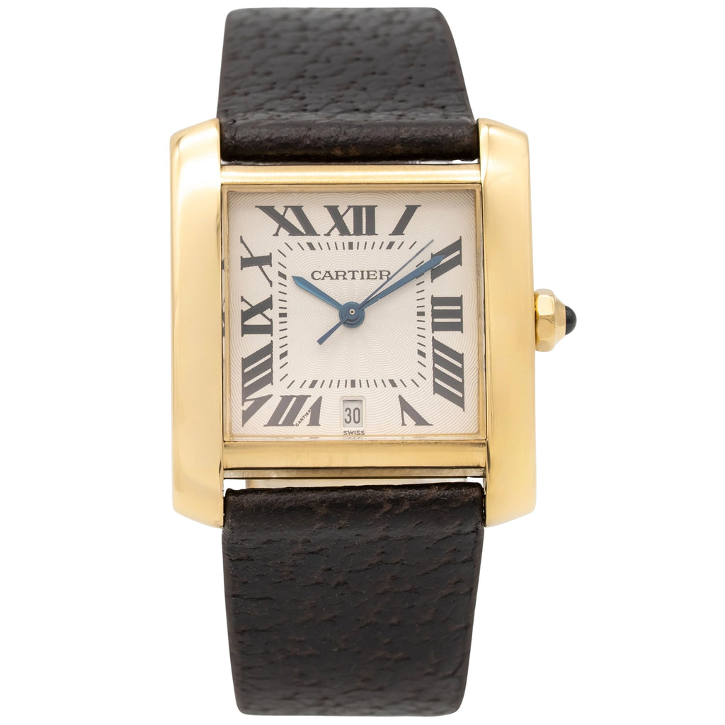 Cartier Tank Française 1840 Silver Dial on Leather 2003