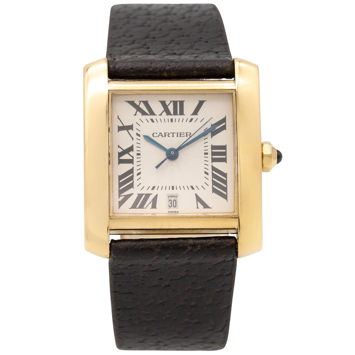 Cartier Tank Française 1840 Silver Dial on Leather 2003