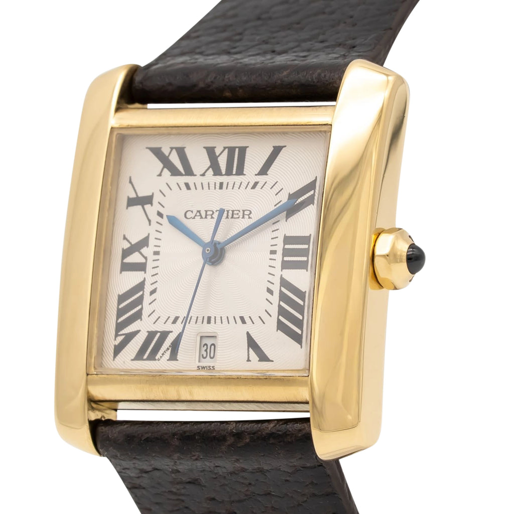 Cartier Tank Française 1840 Silver Dial on Leather 2003