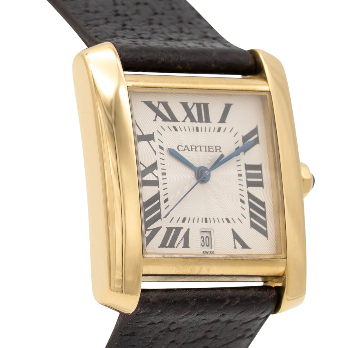 Cartier Tank Française 1840 Silver Dial on Leather 2003