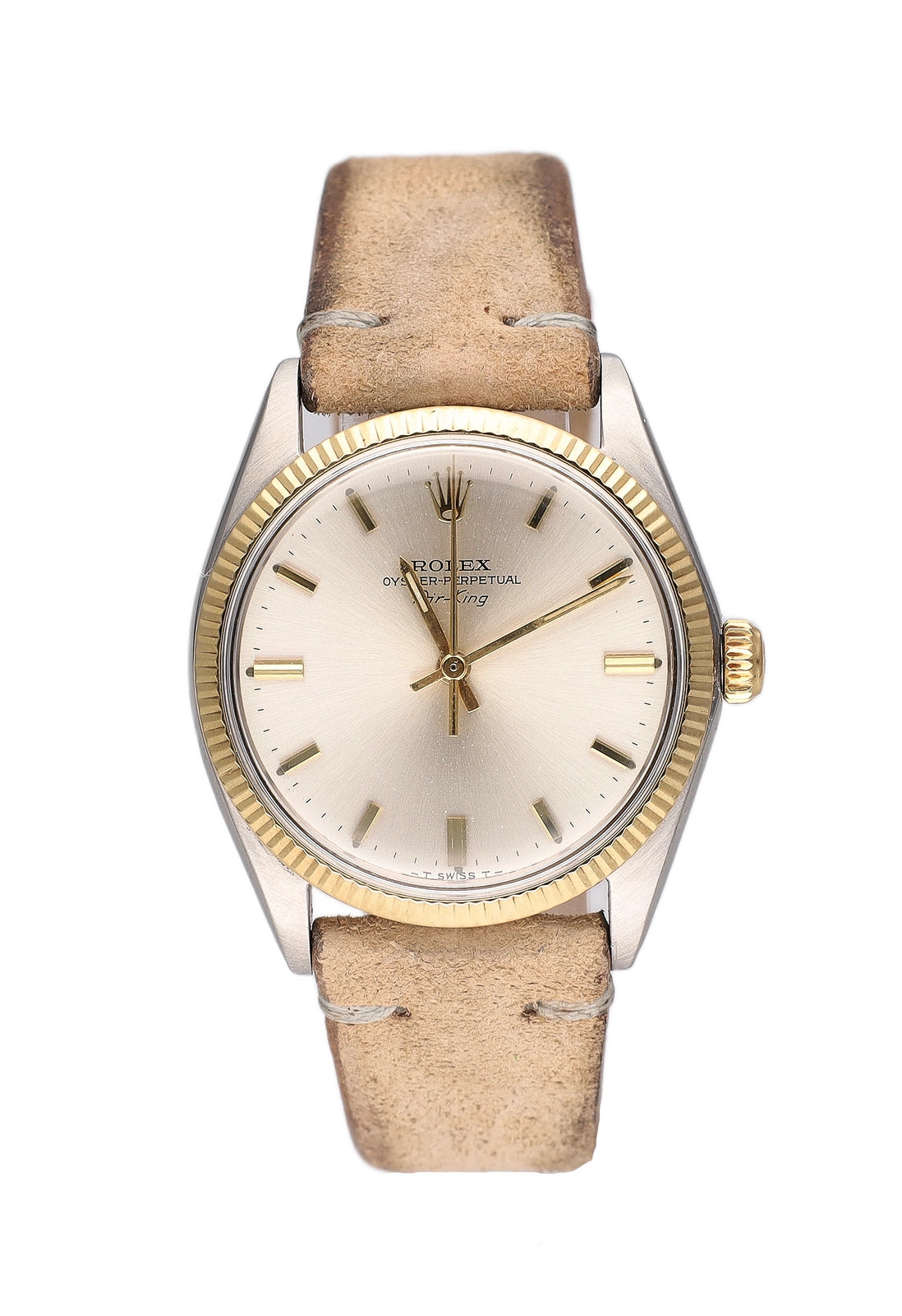 Rolex Air King 5501 Silver Dial on Leather 1967