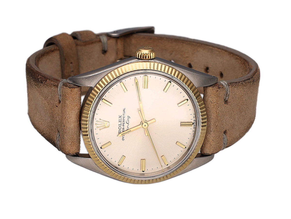 Rolex Air King 5501 Silver Dial on Leather 1967