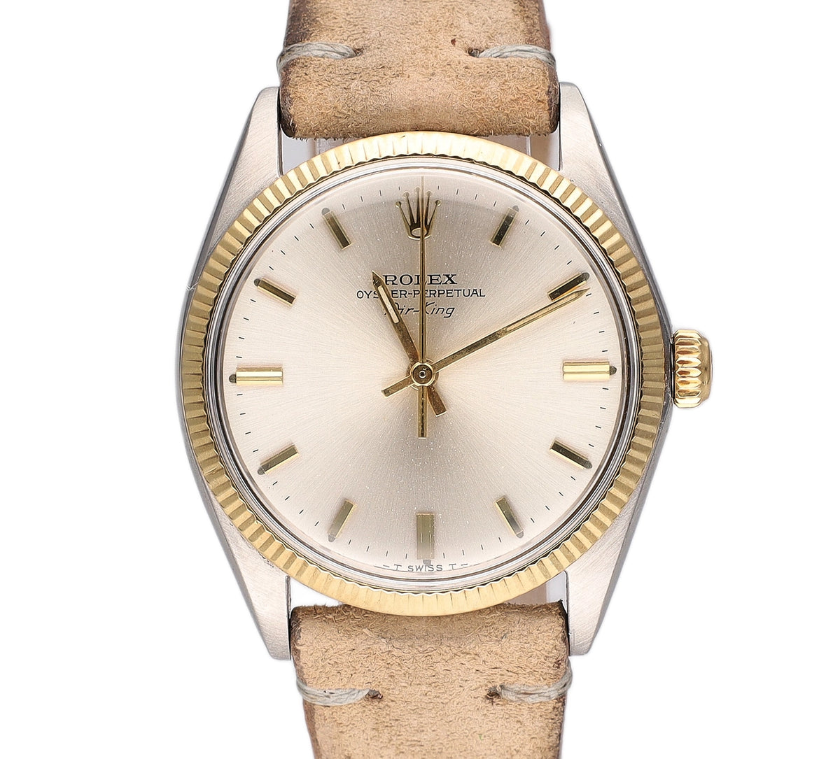 Rolex Air King 5501 Silver Dial on Leather 1967