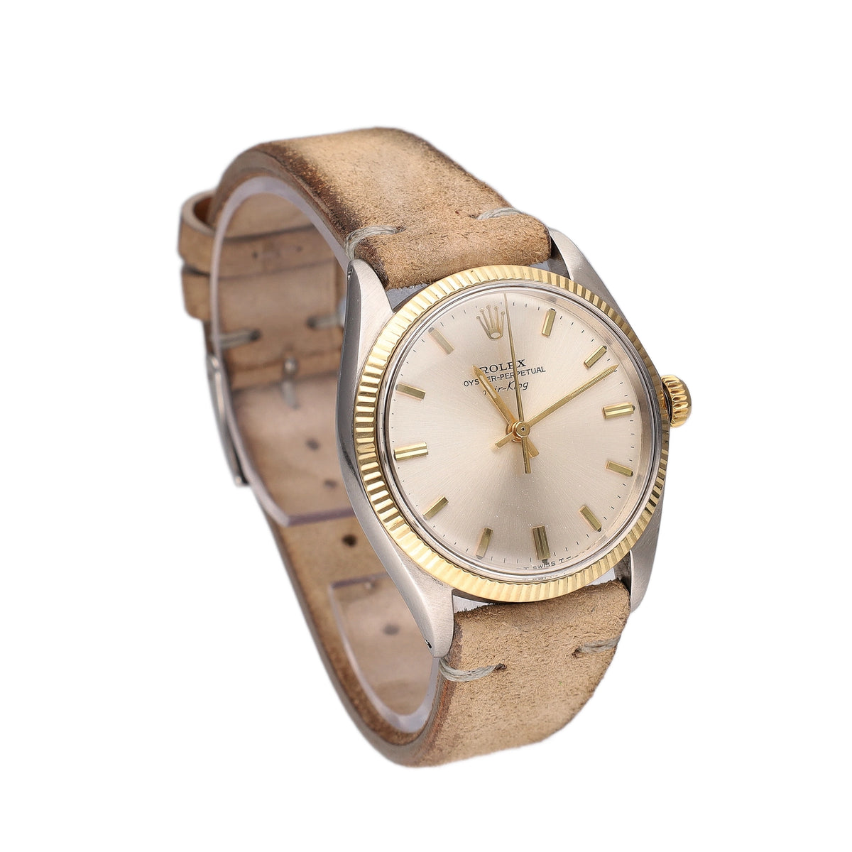 Rolex Air King 5501 Silver Dial on Leather 1967