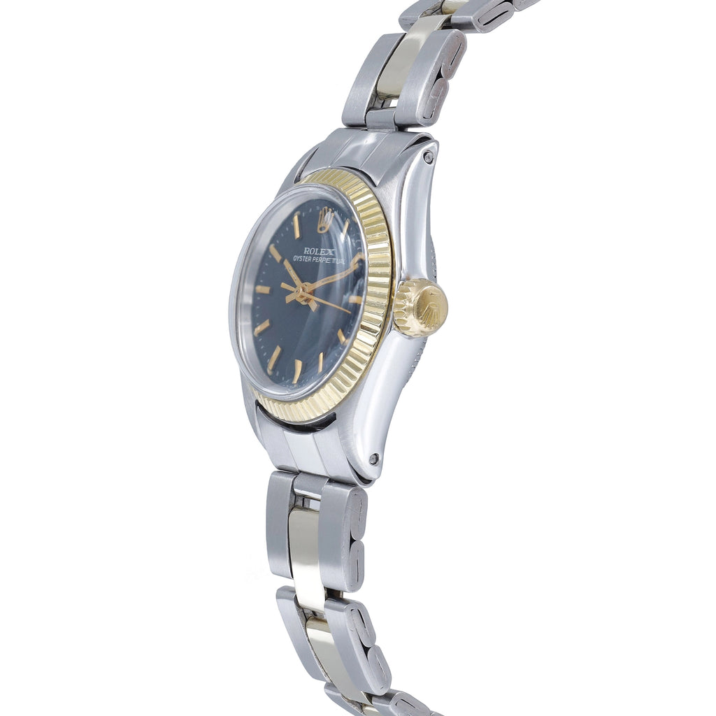 Rolex Oyster Perpetual 6618 Black Dial on Gold/Steel 1970