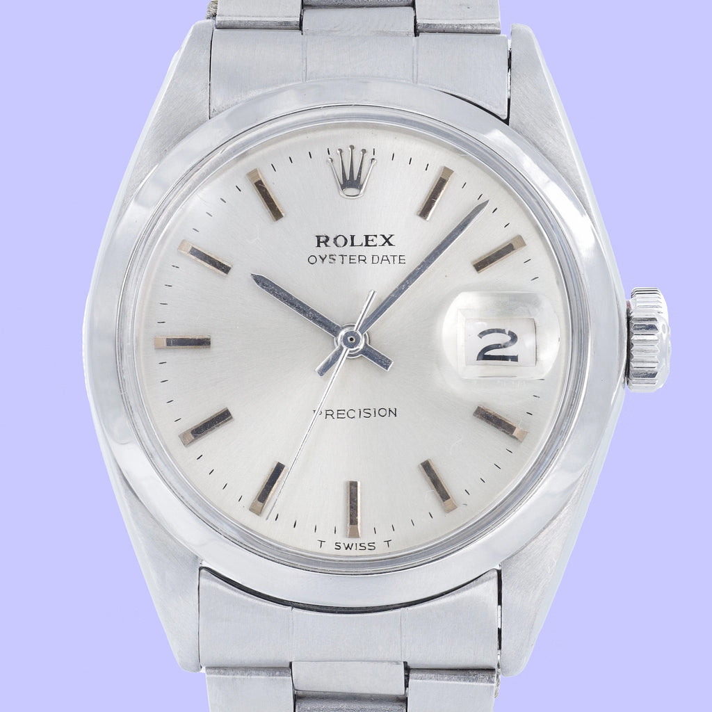 Rolex Oysterdate Precision 6694 Silver Dial on Oyster 1970