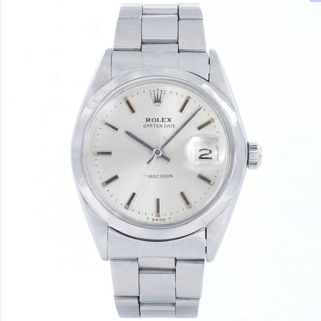 Rolex Oysterdate Precision 6694 Silver Dial on Oyster 1970