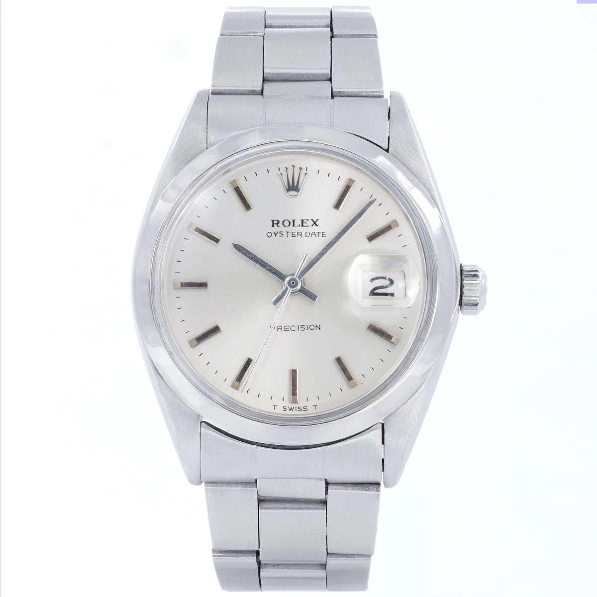 Rolex Oysterdate Precision 6694 Silver Dial on Oyster 1970