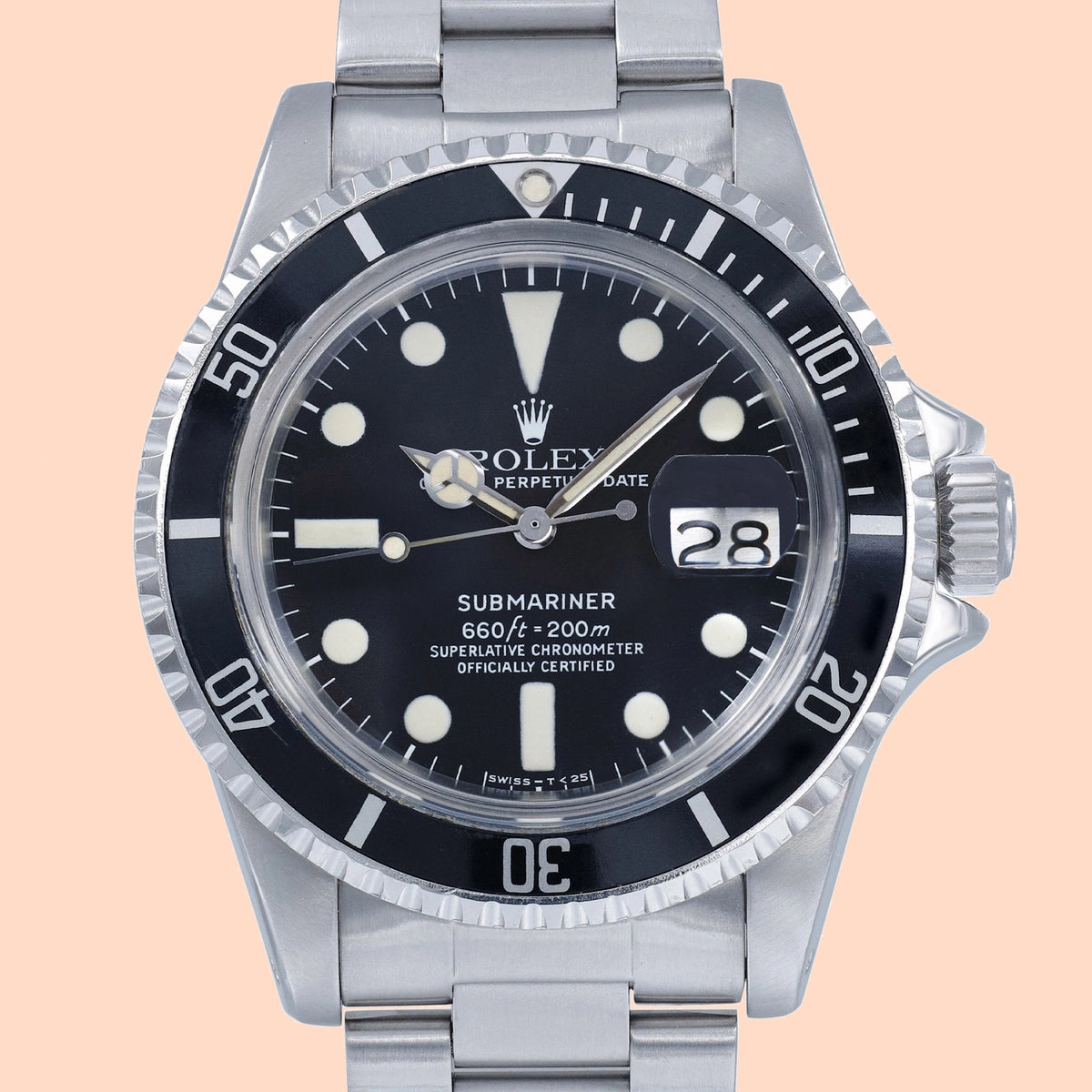 Rolex Submariner 1680 Black Dial on Oyster