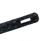 Hermès Kelly 32 Noir Shiny Porosus Crocodile Gold Hardware 2014