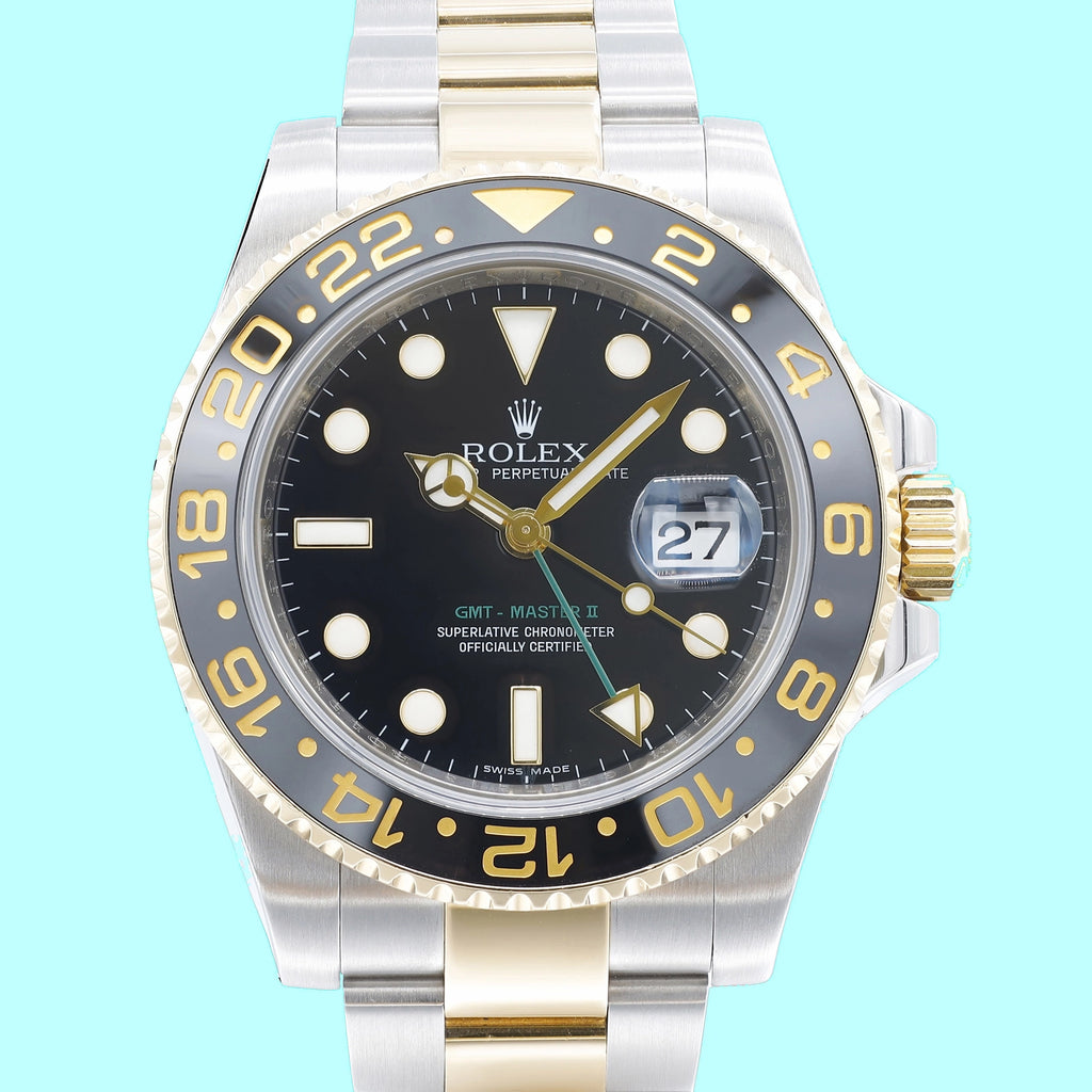 Rolex GMT-Master II 116713LN Black Dial on Stainless Steel & Yellow Gold 2011