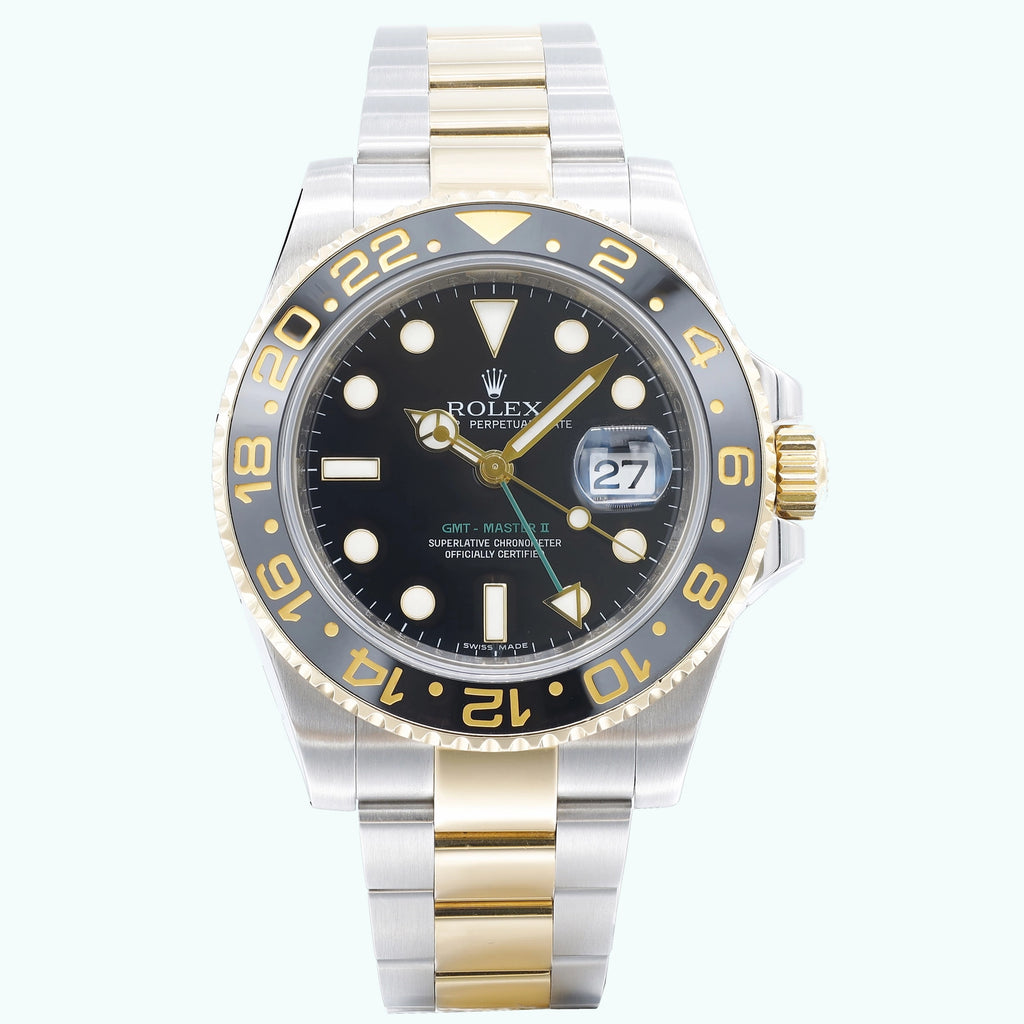 Rolex GMT-Master II 116713LN Black Dial on Stainless Steel & Yellow Gold 2011