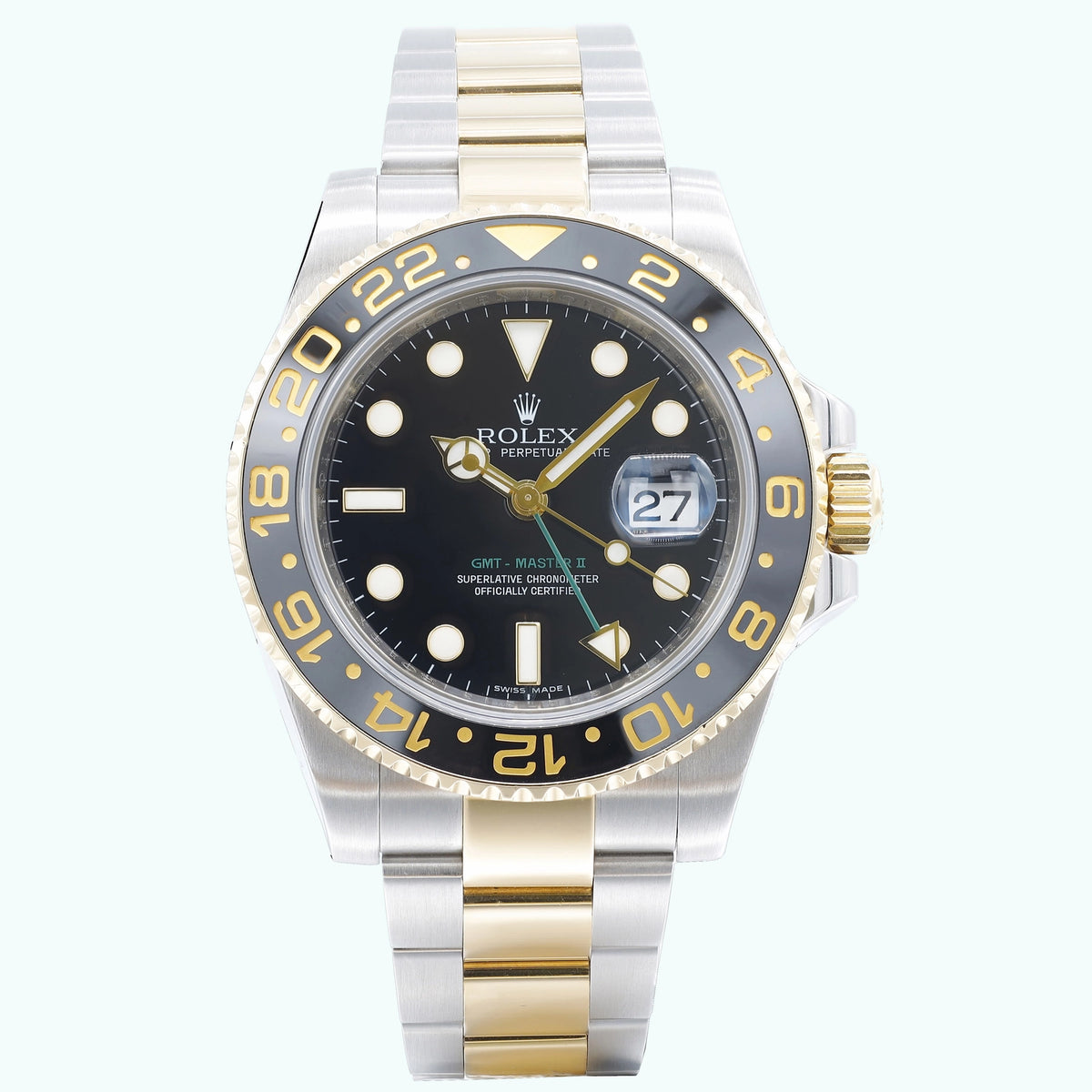 Rolex GMT-Master II 116713LN Black Dial on Stainless Steel & Yellow Gold 2011