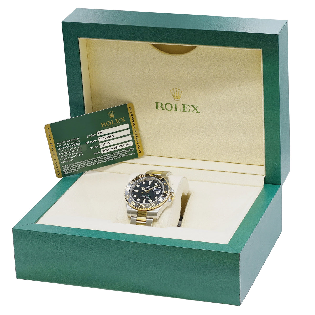 Rolex GMT-Master II 116713LN Black Dial on Stainless Steel & Yellow Gold 2011